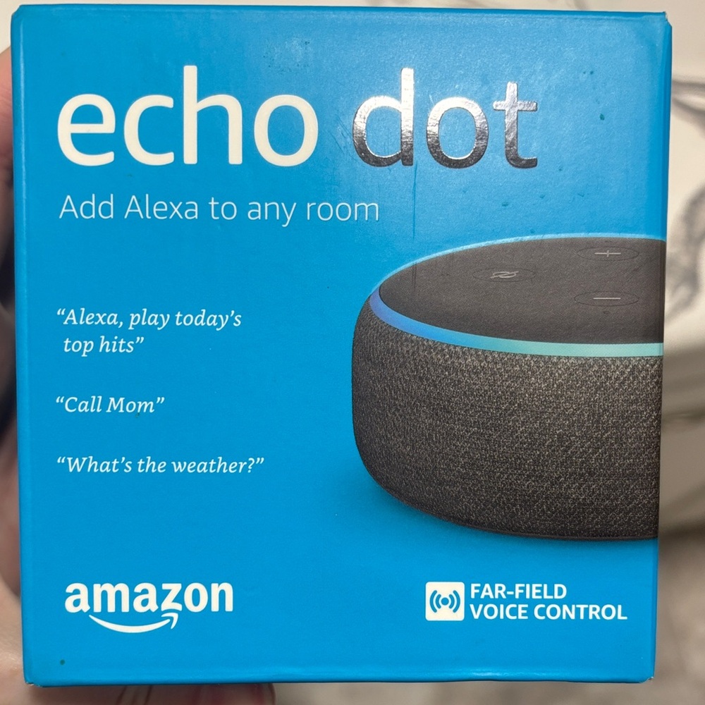 Amazon Echo Dot in Blue and Black